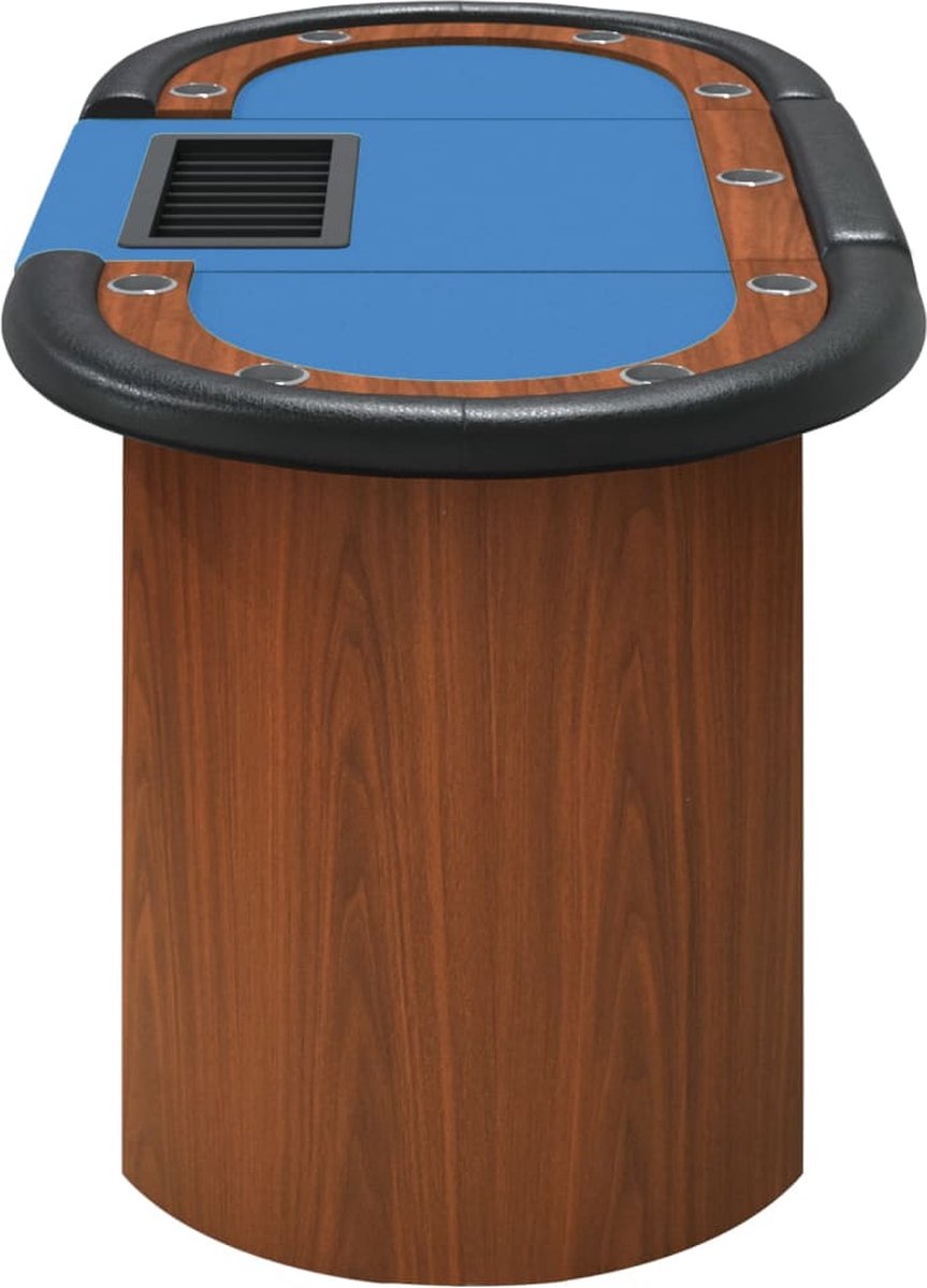 Vidaxl Pokertafel Voor 10 Spelers Met Fichebak 160x80x75 Cm - Blauw
