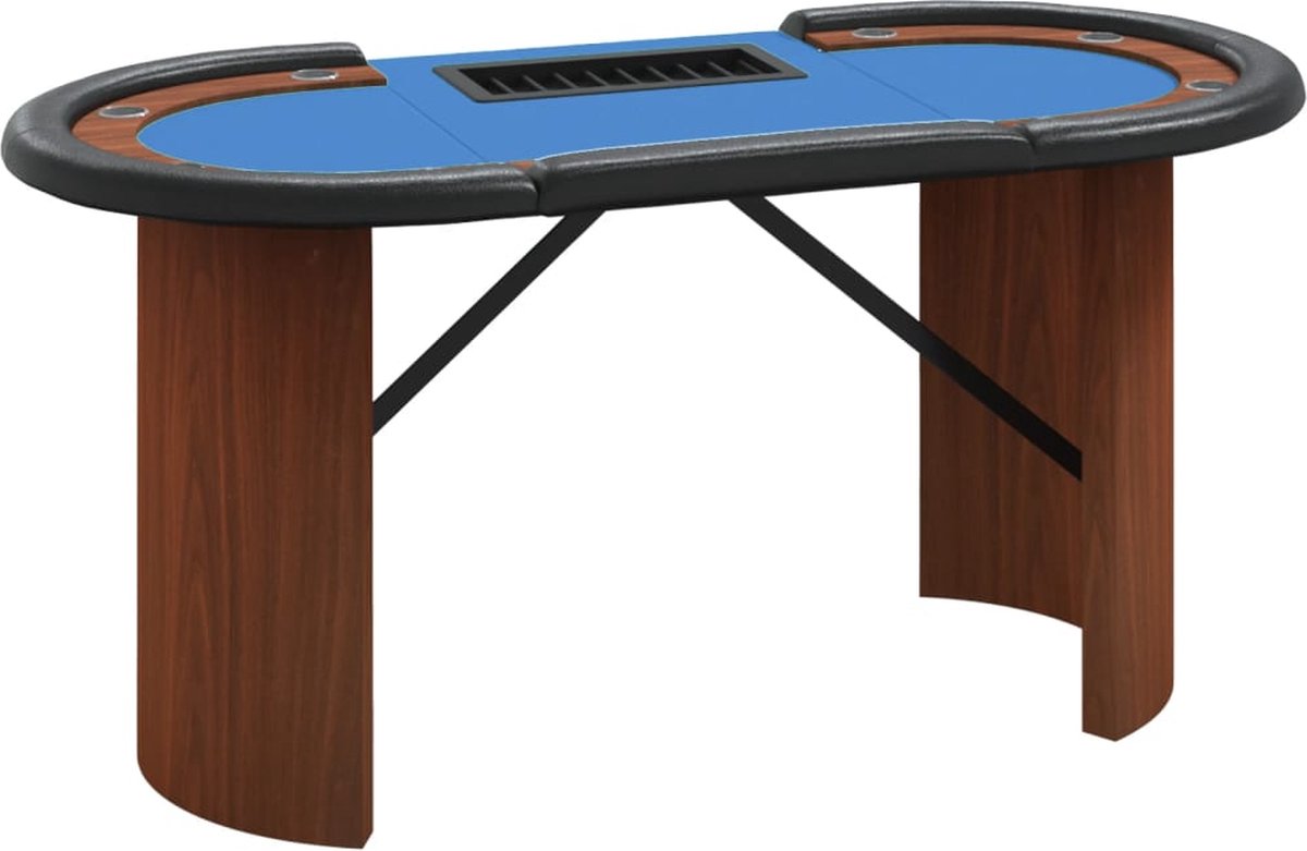 Vidaxl Pokertafel Voor 10 Spelers Met Fichebak 160x80x75 Cm - Blauw