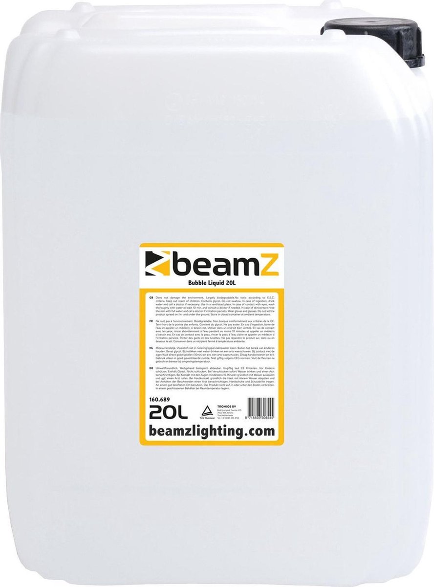 BEAMZ Bellenblaasvloeistof - Bellenblaasvloeistof Voor Bellenblaasmachines - 20 Liter