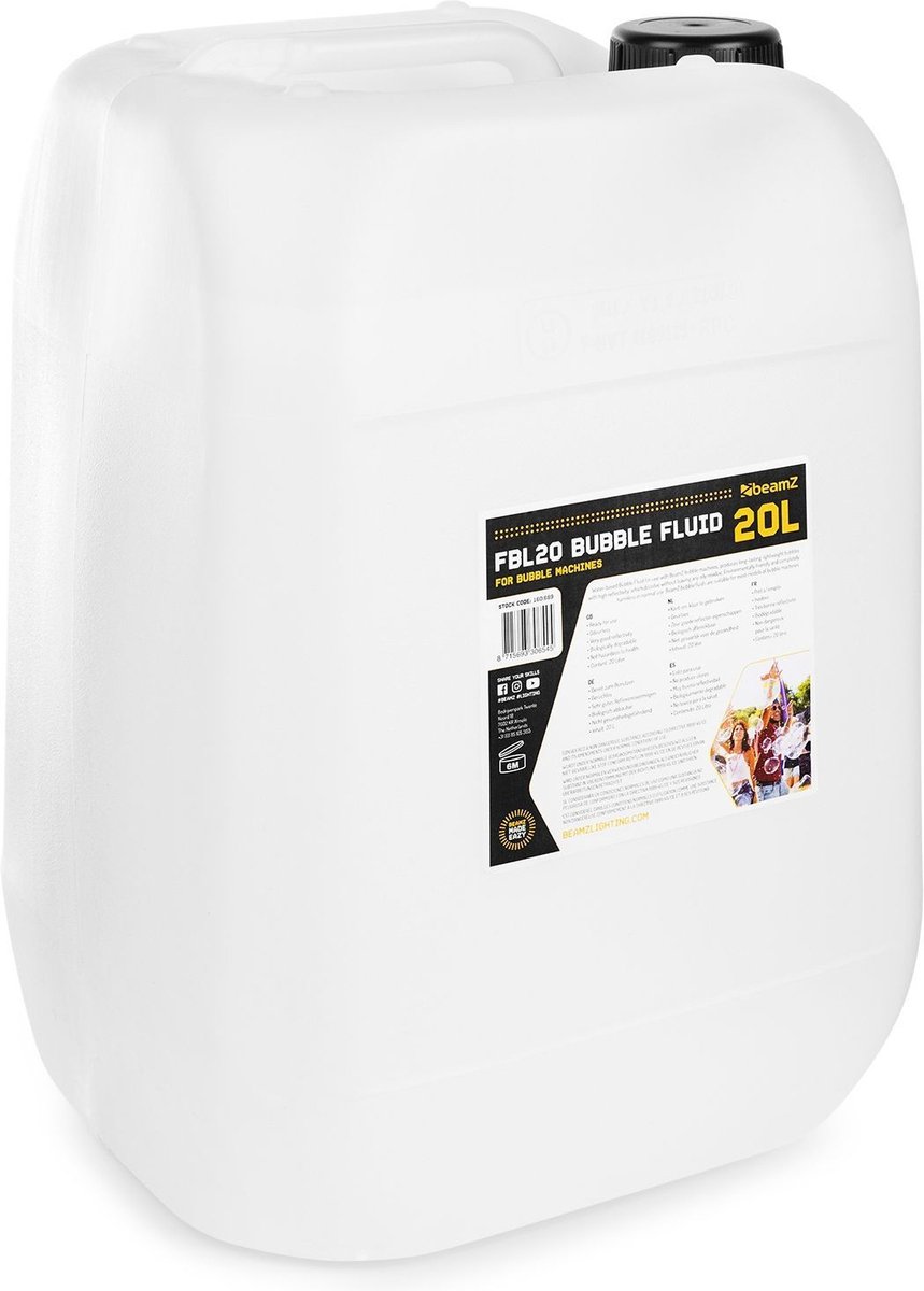 BEAMZ Bellenblaasvloeistof - Bellenblaasvloeistof Voor Bellenblaasmachines - 20 Liter