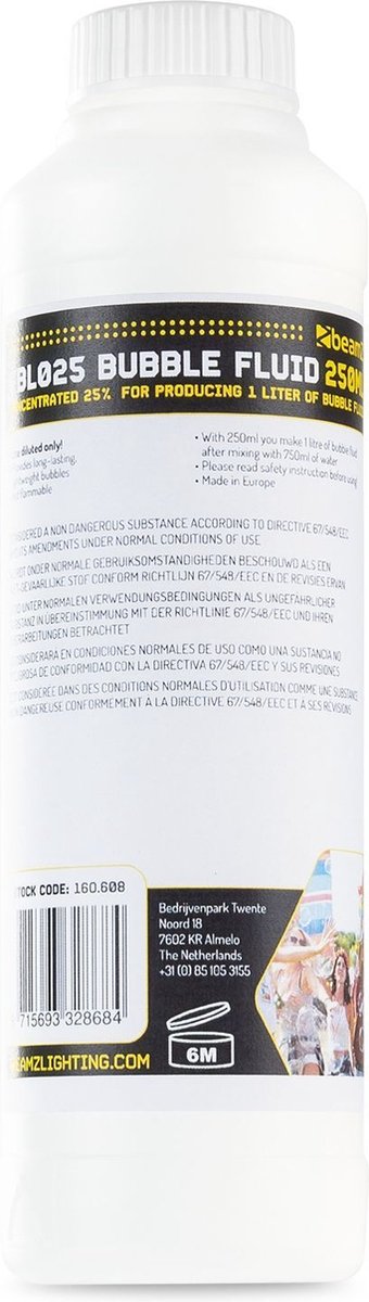 BEAMZ Bellenblaasvloeistof - Fbl025 Bellenblaasvloeistof Concentraat 250ml (25%)