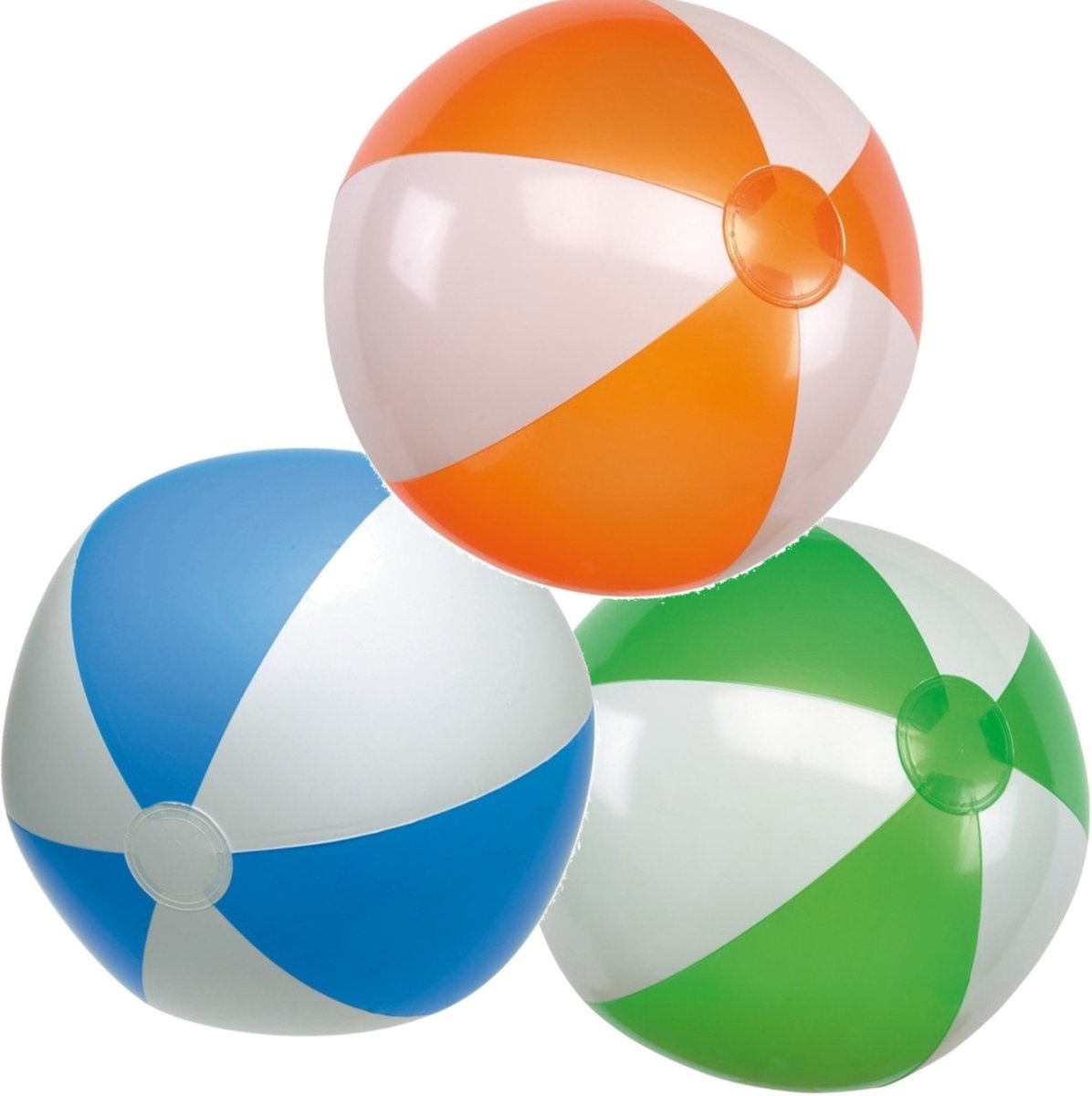 6x Stuks Opblaasbare Strandballen In 3 Verschillende Kleuren 28 Cm - Strandballen