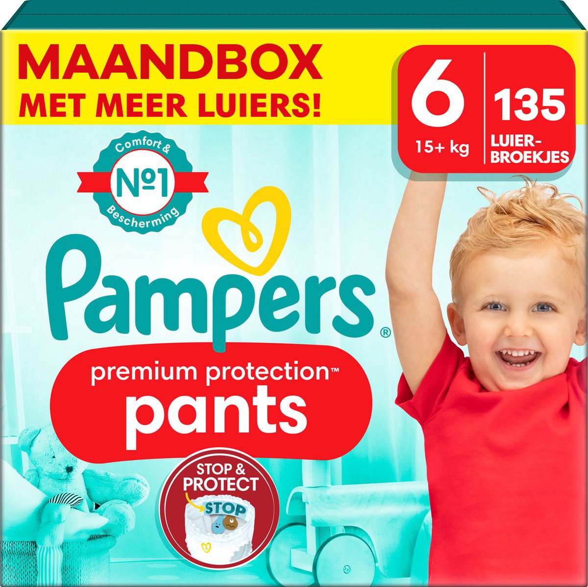 Pampers - Premium Protection Pants - Maat 6 - Maandbox - 135 Stuks - 15+ Kg