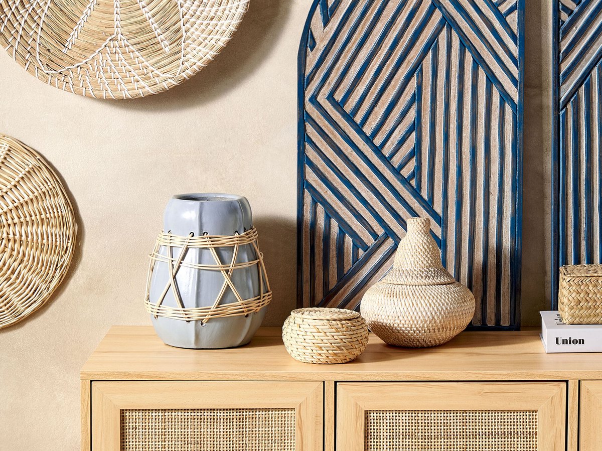 Beliani Kamering - Decovaas--terracotta - Blauw