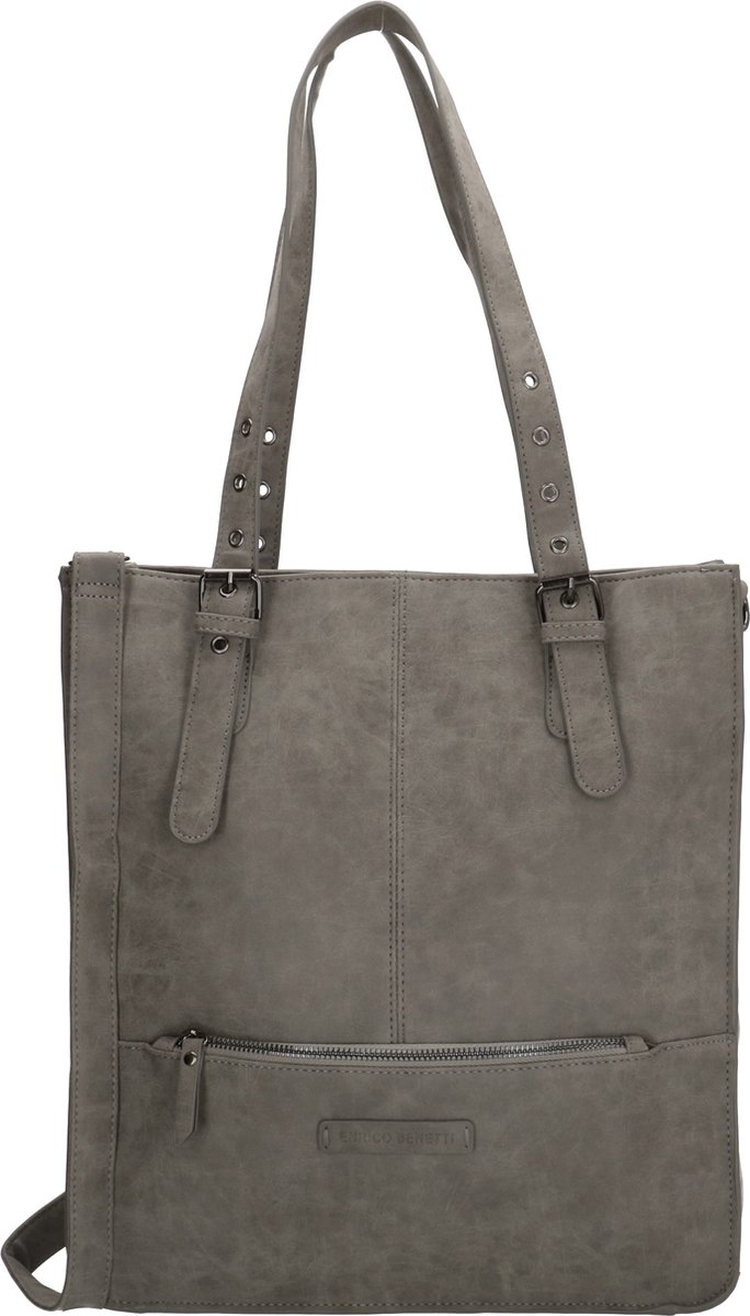 Enrico Benetti Kate Shopper Tas Dames Shopper Tas Dames - Shopper Tas Met Rits - Grijs