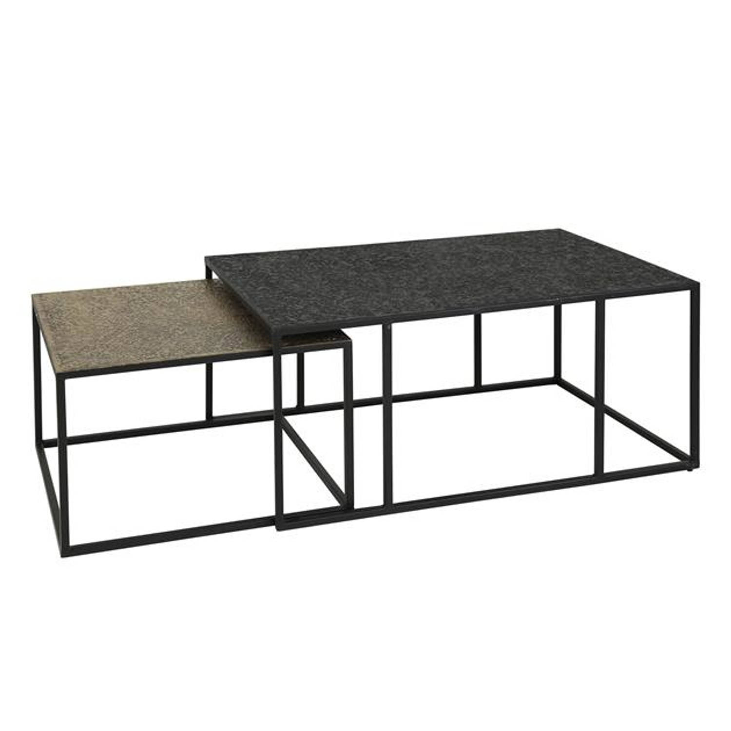 Dimehouse Salontafel Set Van 2 Lizzy Zwart Metallic Brons