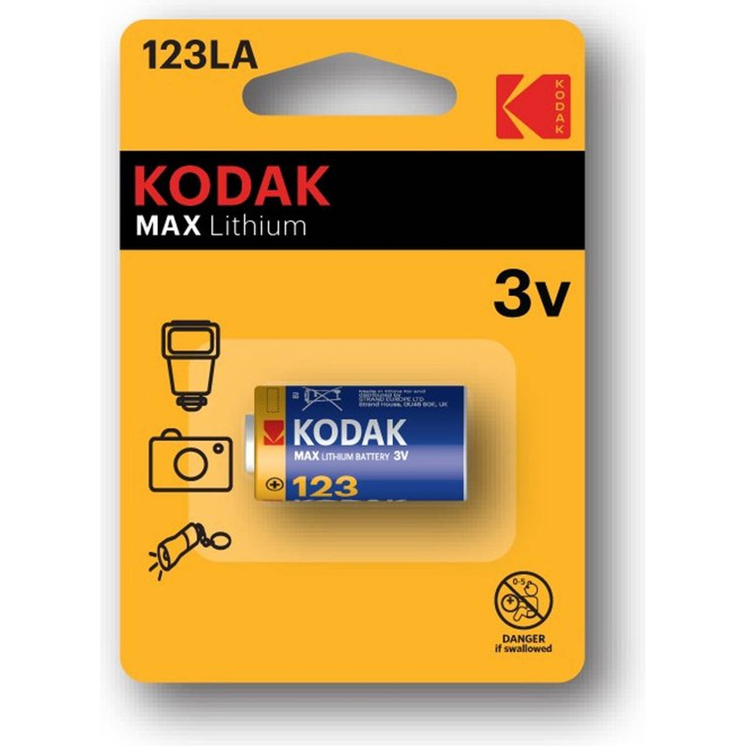 Kodak Max Lithium 123la Battery 1 Pack