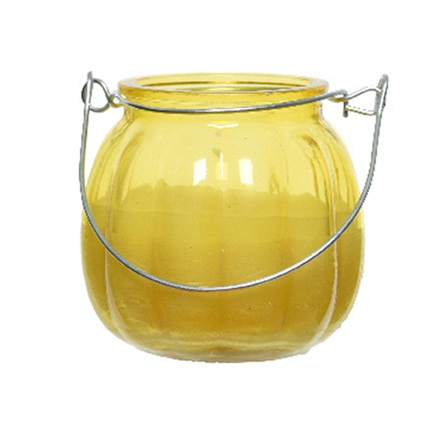 Decoris Citronella Kaars - Glas Anti Muggen - 15 Branduren - D8 X H8 Cm - Geurkaarsen - Geel