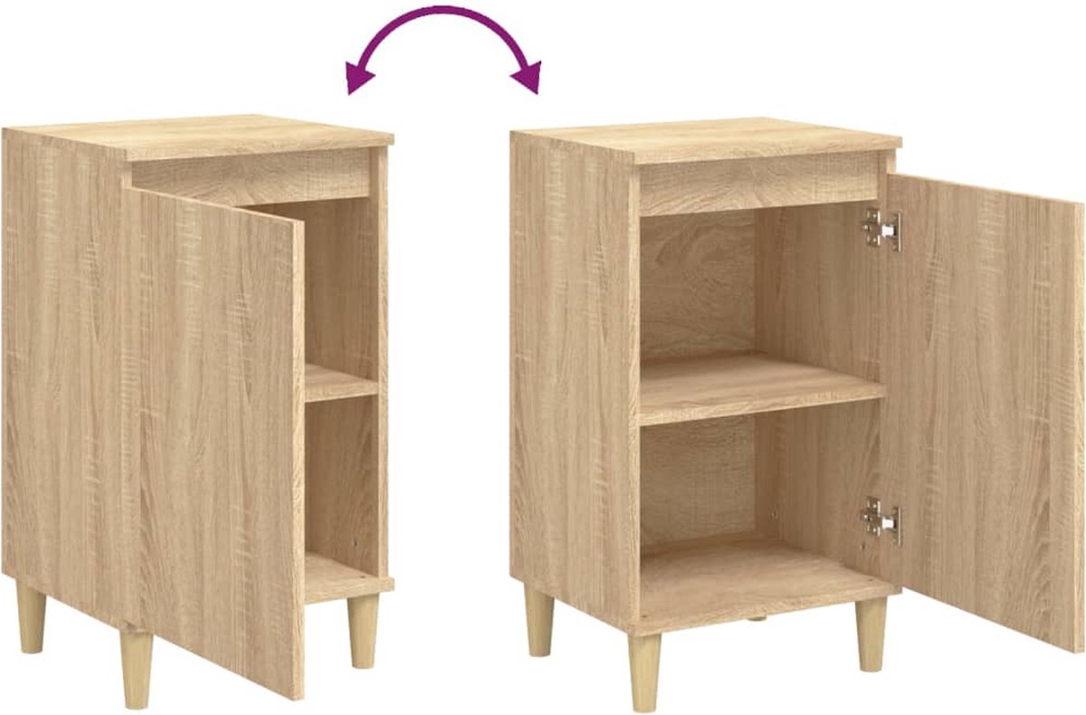 Vidaxl Nachtkastjes 2 St 40x35x70 Cm Bewerkt Hout Sonoma Eikenkleurig - Bruin