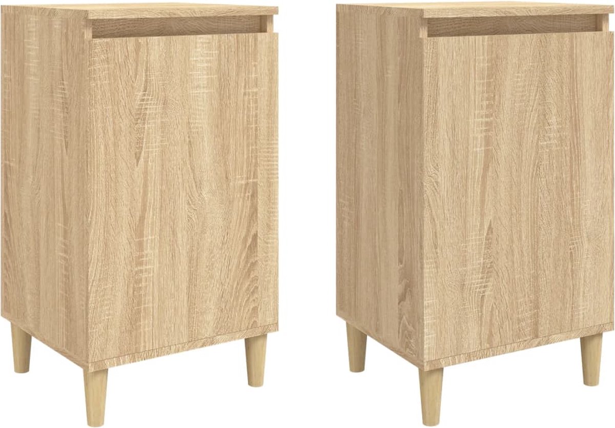 Vidaxl Nachtkastjes 2 St 40x35x70 Cm Bewerkt Hout Sonoma Eikenkleurig - Bruin