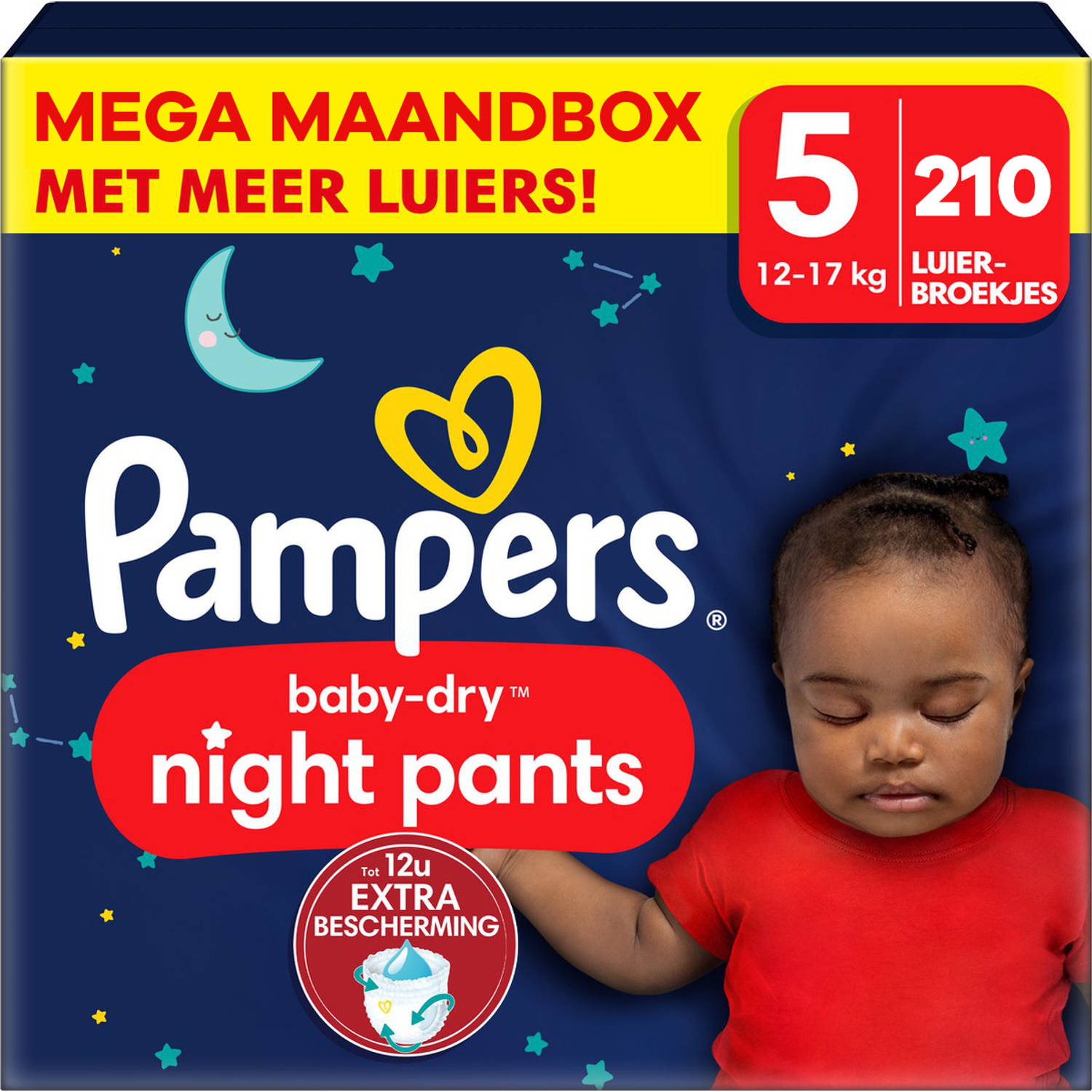 Pampers - Baby Dry Night Pants - Maat 5 - Mega Maandbox - 210 Stuks - 12/17 Kg
