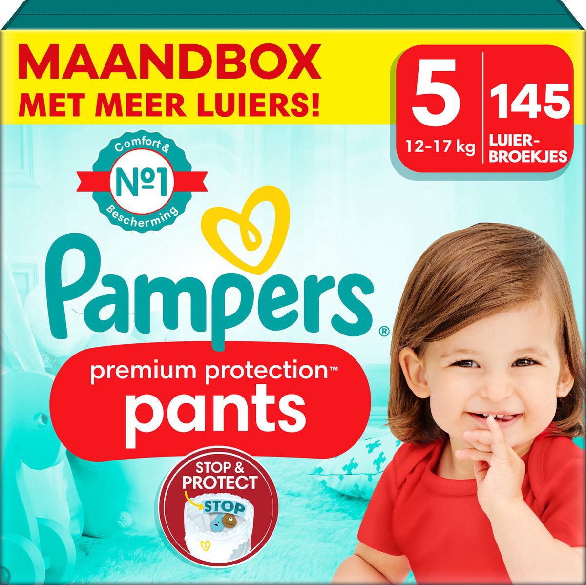 Pampers - Premium Protection Pants - Maat 5 - Maandbox - 145 Stuks - 12/17 Kg