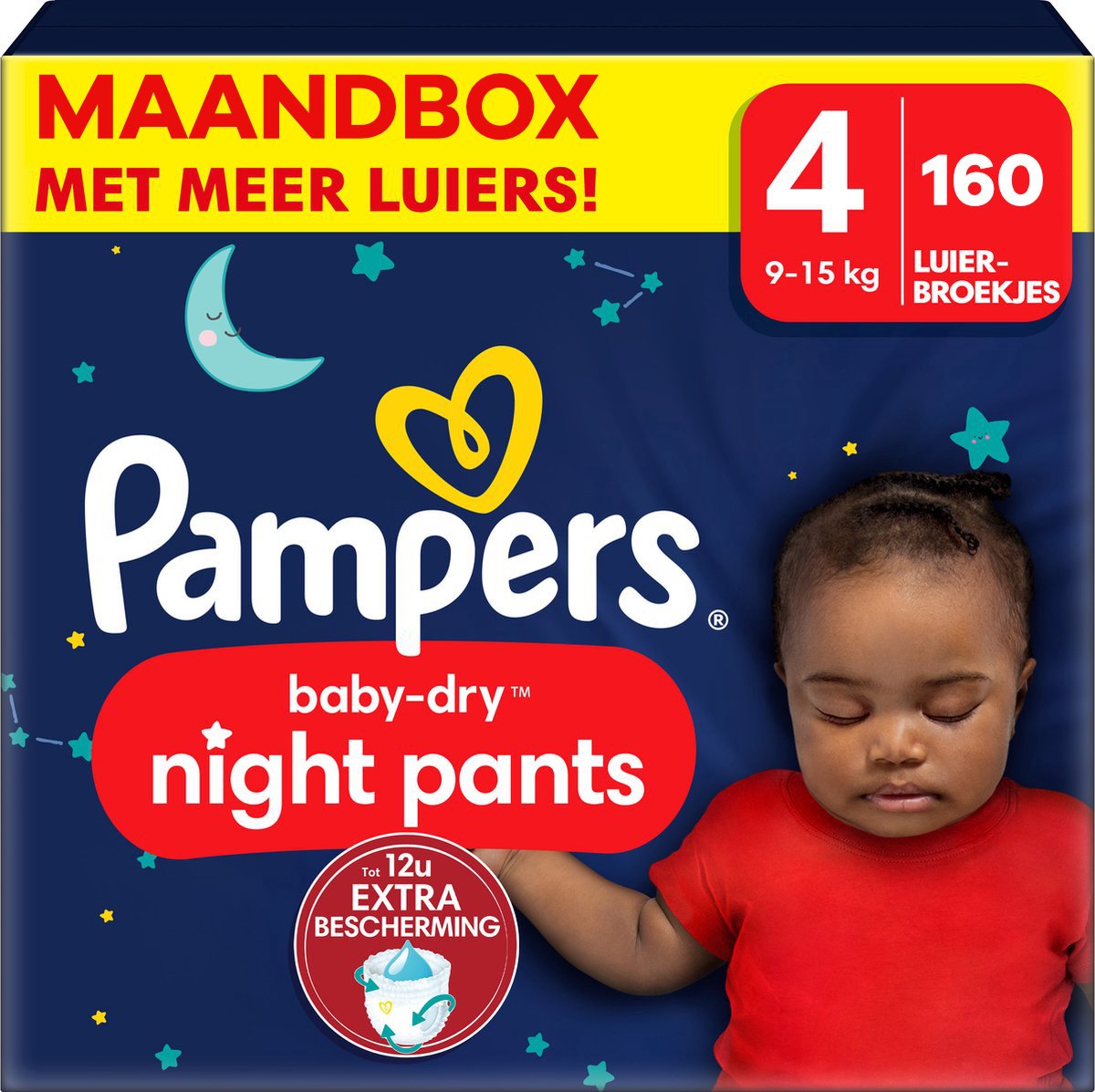 Pampers - Baby Dry Night Pants - Maat 4 - Maandbox - 160 Stuks - 9/15 Kg