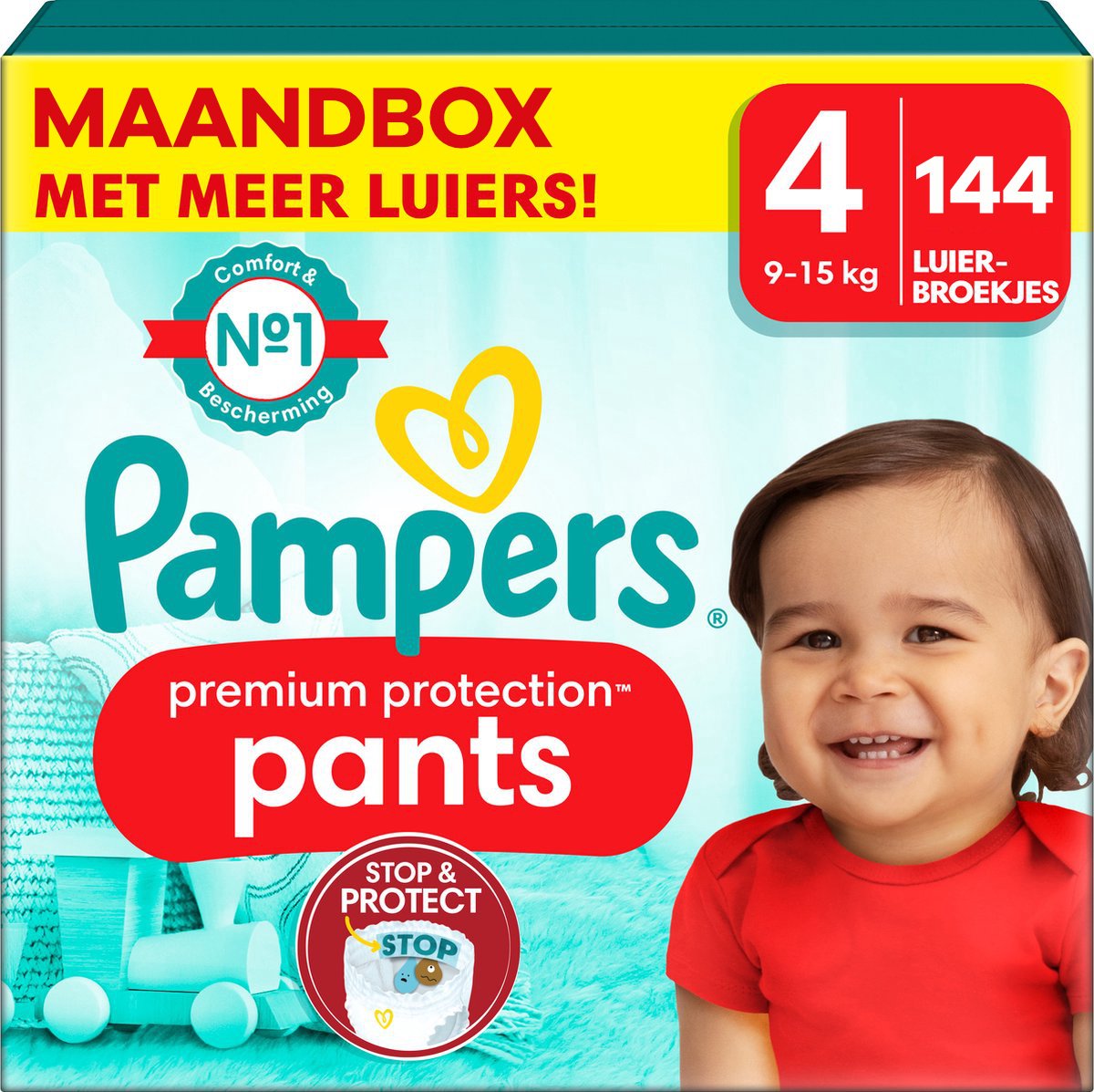 Pampers - Premium Protection Pants - Maat 4 - Maandbox - 144 Stuks - 9/15 Kg