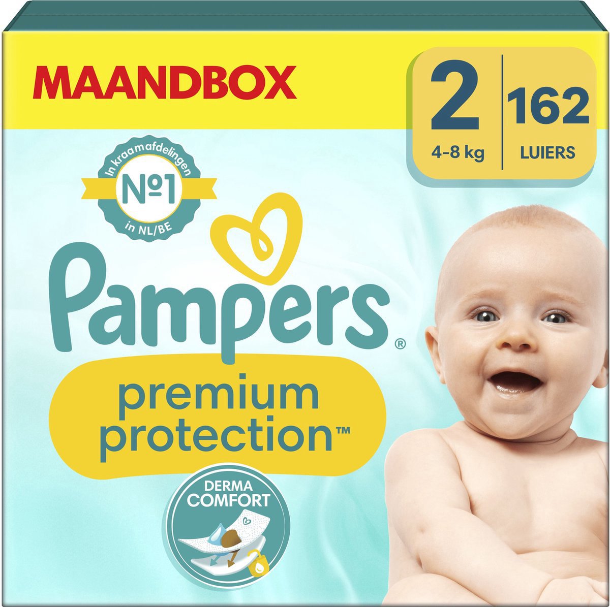 Pampers - Premium Protection - Maat 2 - Maandbox - 162 Stuks - 4/8 Kg