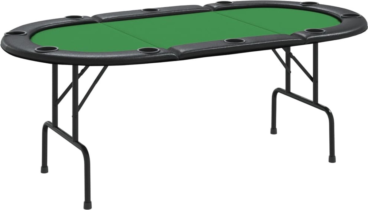 Vidaxl Pokertafel Voor 10 Spelers Inklapbaar 206x106x75 Cm - Verde