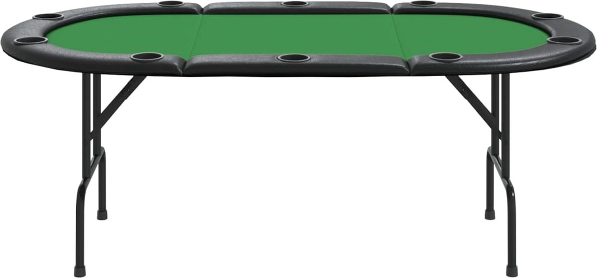 Vidaxl Pokertafel Voor 10 Spelers Inklapbaar 206x106x75 Cm - Groen