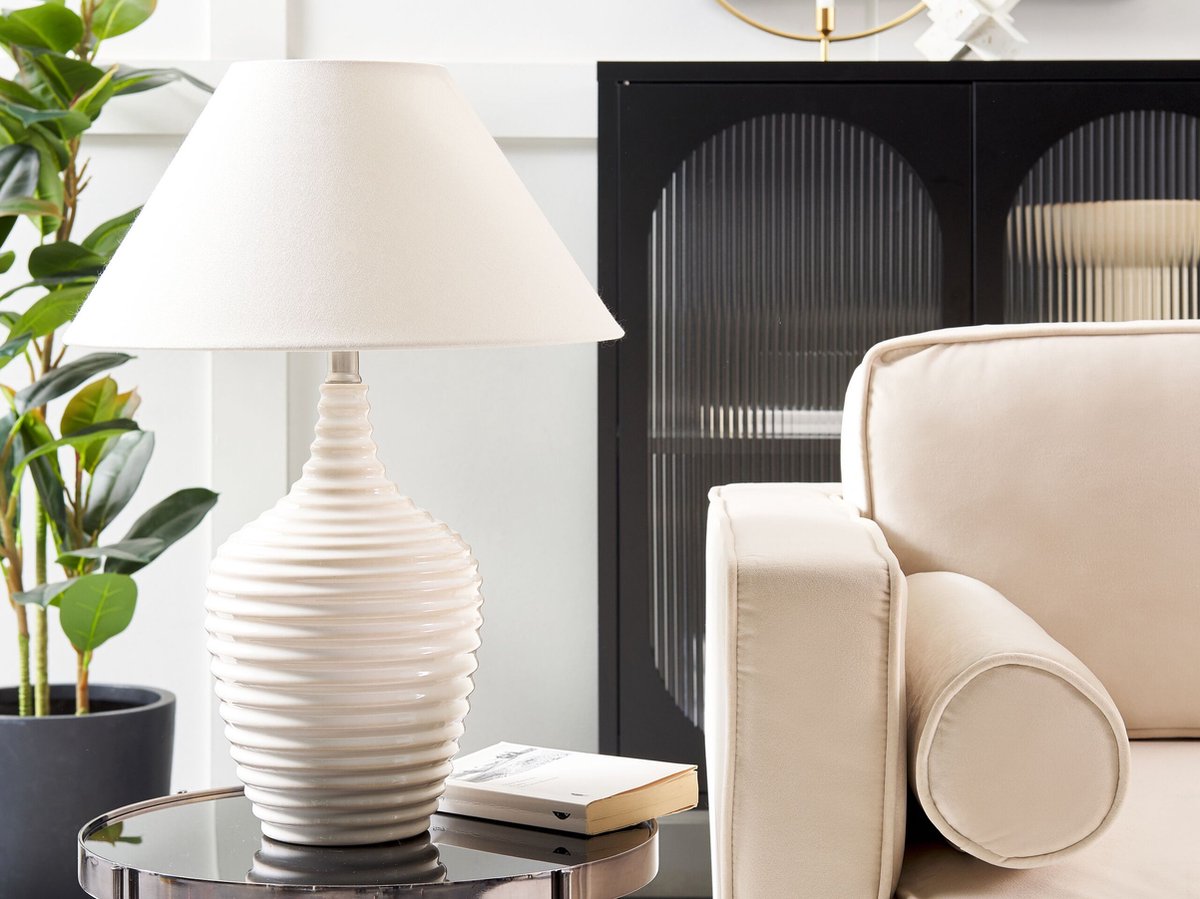 Beliani Celeste - Tafellamp--keramiek - Beige