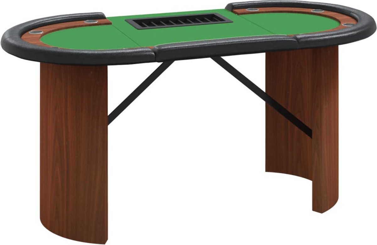 Vidaxl Pokertafel Voor 10 Spelers Met Fichebak 160x80x75 Cm - Groen