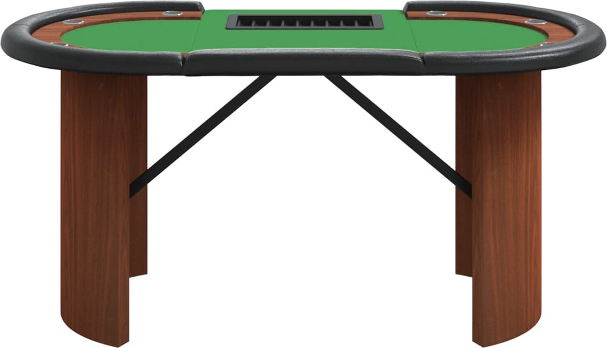 Vidaxl Pokertafel Voor 10 Spelers Met Fichebak 160x80x75 Cm - Groen
