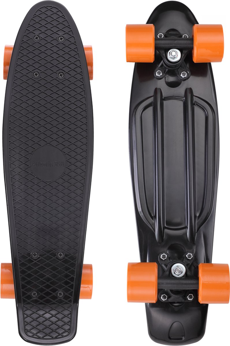 Skateboard, Penny Board, Zwart-oranje, Retro, Met Pu-dempers