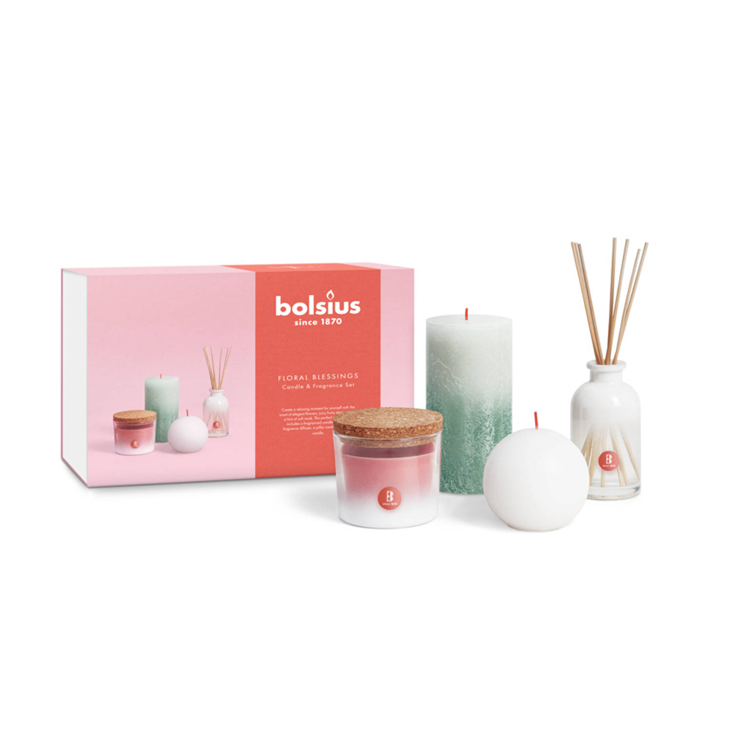 Bolsius - Kaarsen En Geur Set - Giftset - Floral Blessings - Moederdag