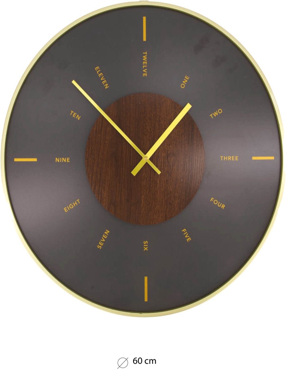 Dijk Natural Collections Dknc - Klok Ijzer - 60x4cm - Zwart