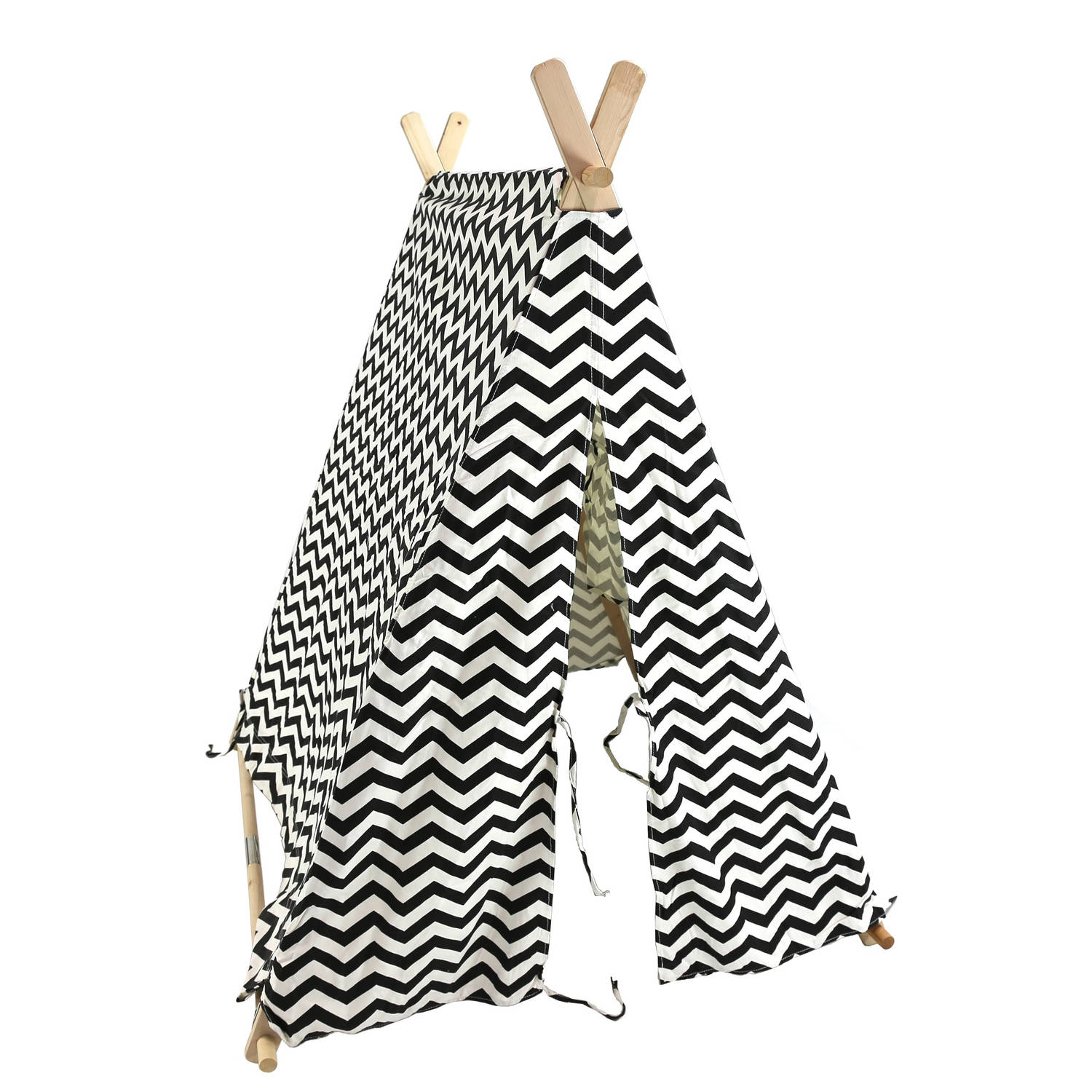 Kindertent, Speeltent, Tipi Tent, Indianentent, Zwart Wit