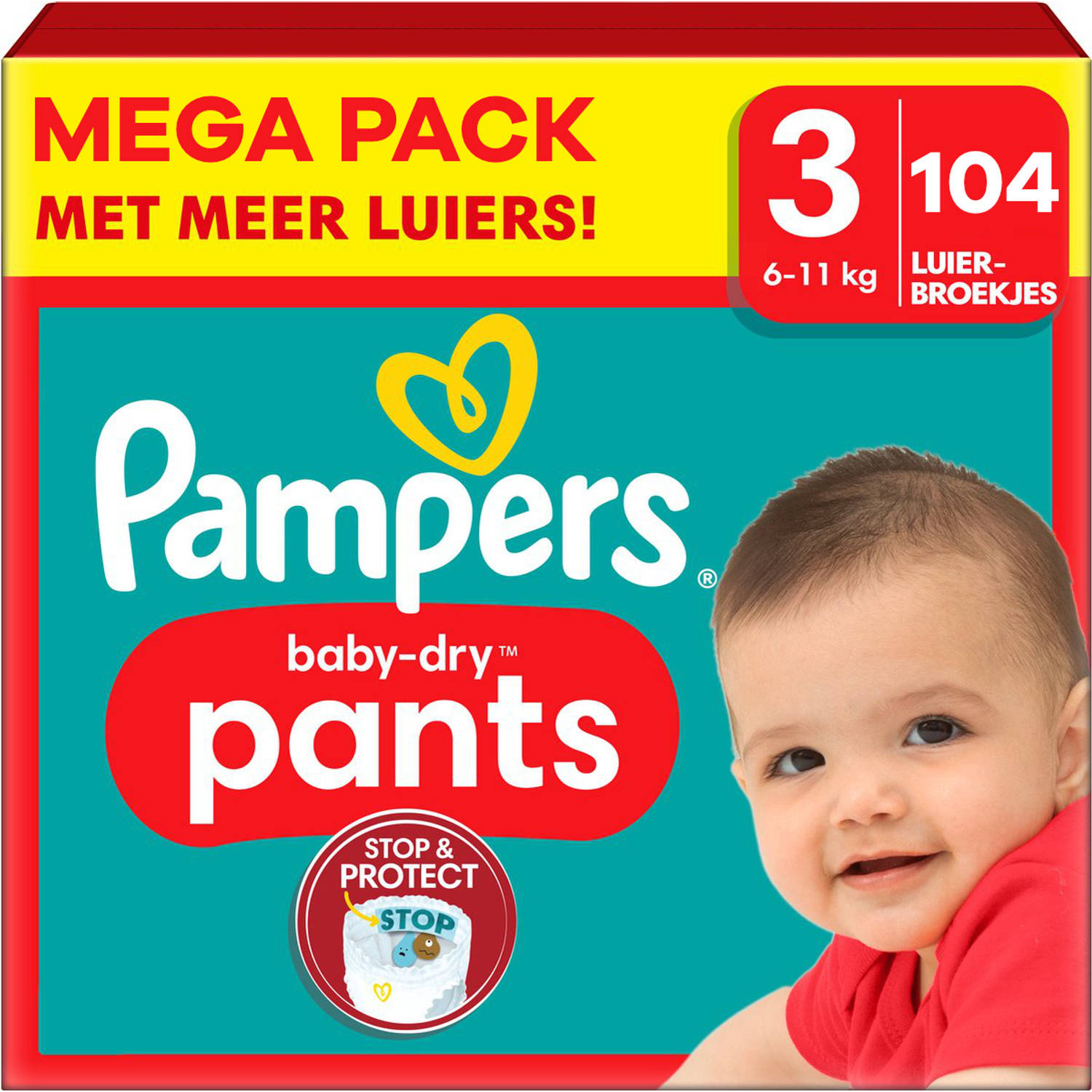 Pampers - Baby Dry Pants - Maat 3 - Mega Pack - 104 Stuks - 6/11 Kg