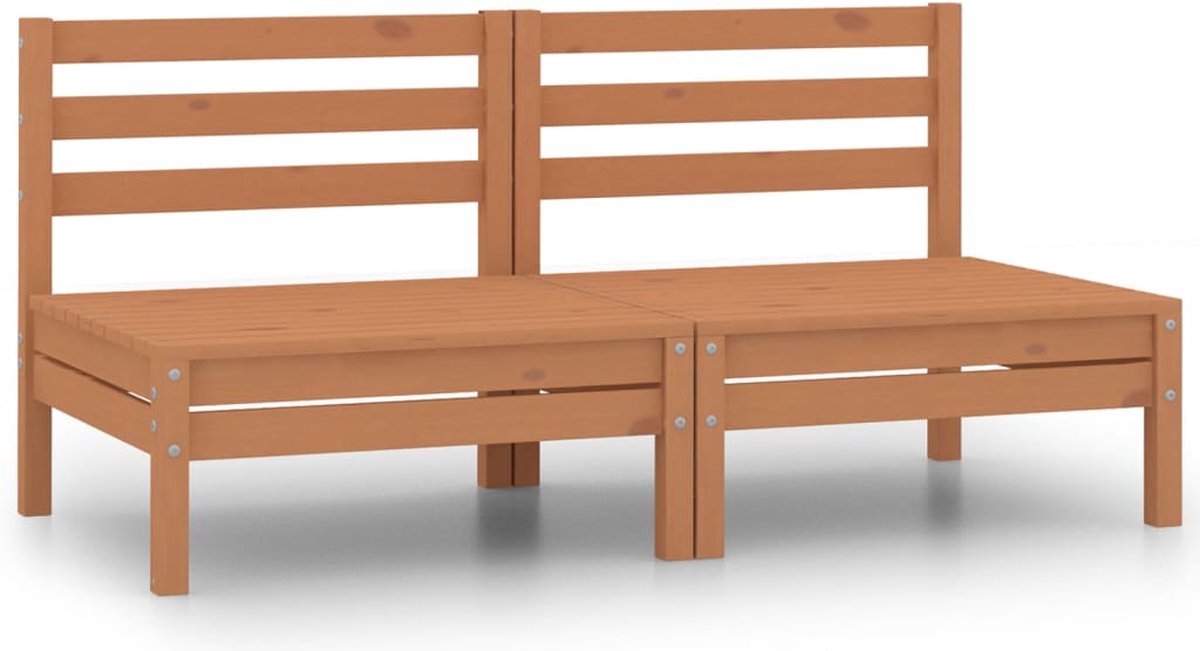 Vidaxl Tuinbank 2-zits Massief Grenenhout Honing - Bruin