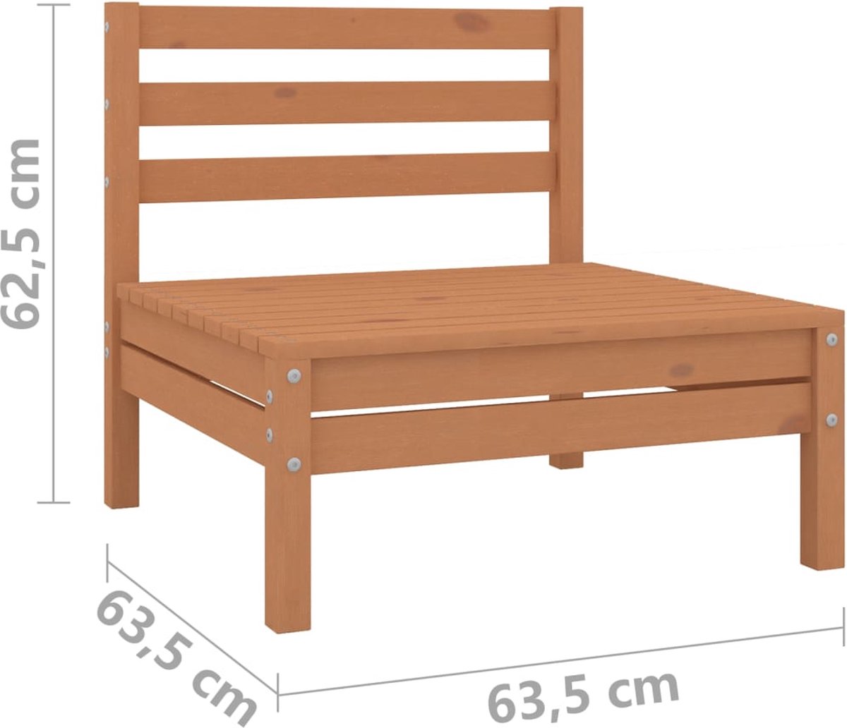 Vidaxl Tuinbank 2-zits Massief Grenenhout Honing - Bruin