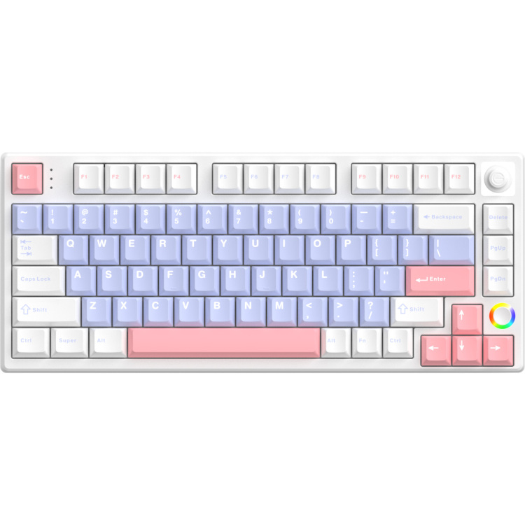 Hello Ganss HS75T GC05 75%, RGB leds, PBT Doubleshot keycaps, hot swap, 2,4 GHz / Bluetooth / USB-C