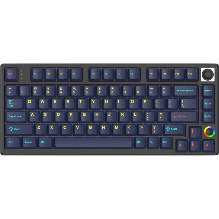 Hello Ganss HS75T GC17 75%, RGB leds, PBT Doubleshot keycaps, hot swap, 2,4 GHz / Bluetooth / USB-C