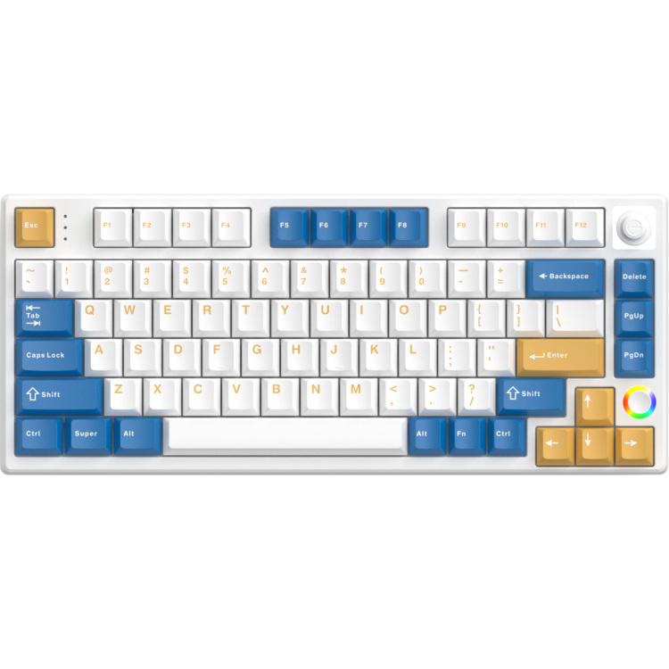 Hello Ganss HS75T GC08 75%, RGB leds, PBT Doubleshot keycaps, hot swap, 2,4 GHz / Bluetooth / USB-C