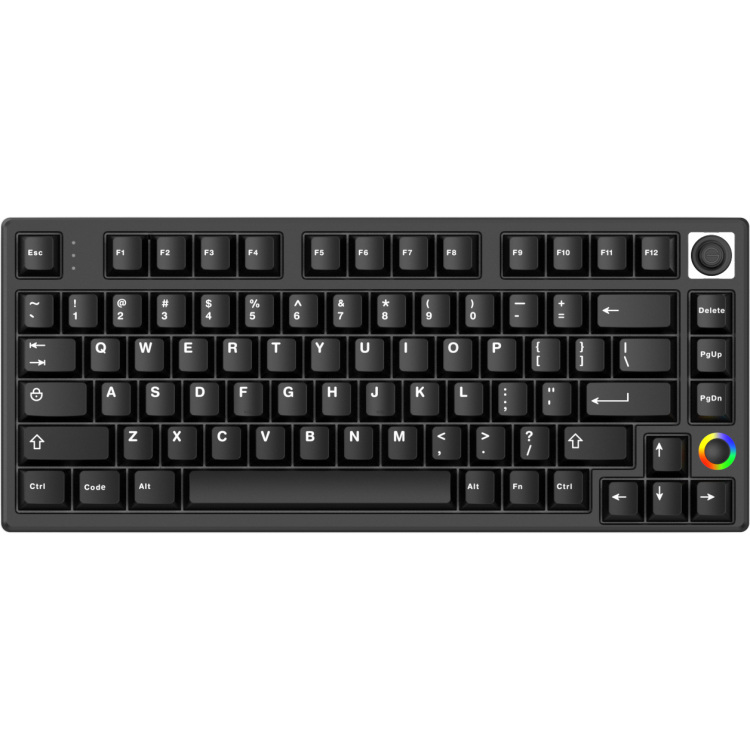 Hello Ganss HS75T Black 75%, RGB leds, PBT Doubleshot keycaps, hot swap, 2,4 GHz / Bluetooth / USB-C