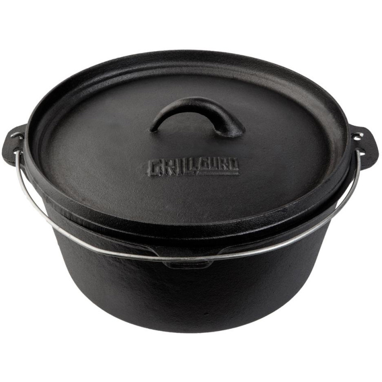 Grill Guru Cast Iron Dutch Oven Large - Zwart