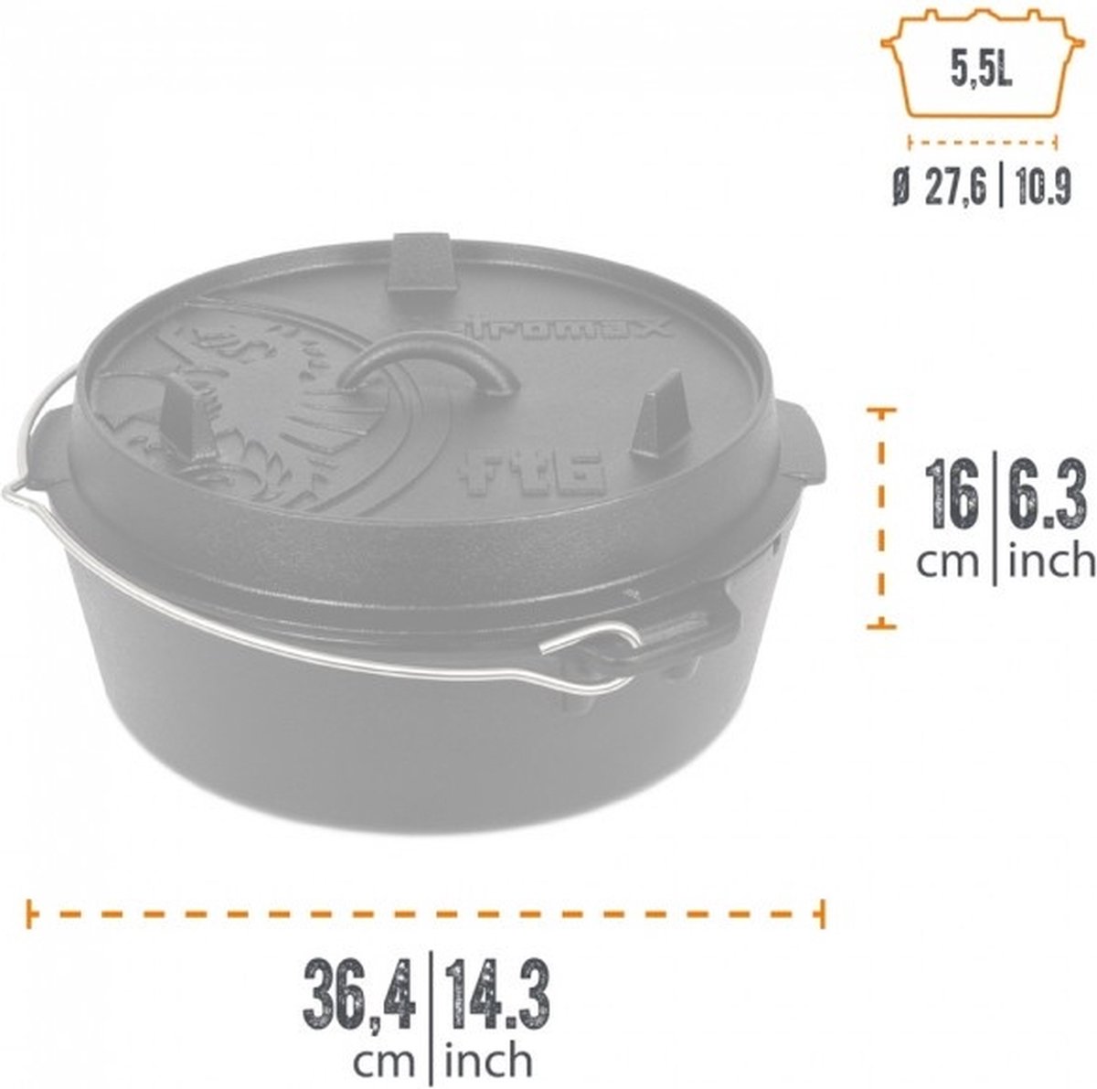 Petromax Dutch Oven ft6-t 5,5 liter