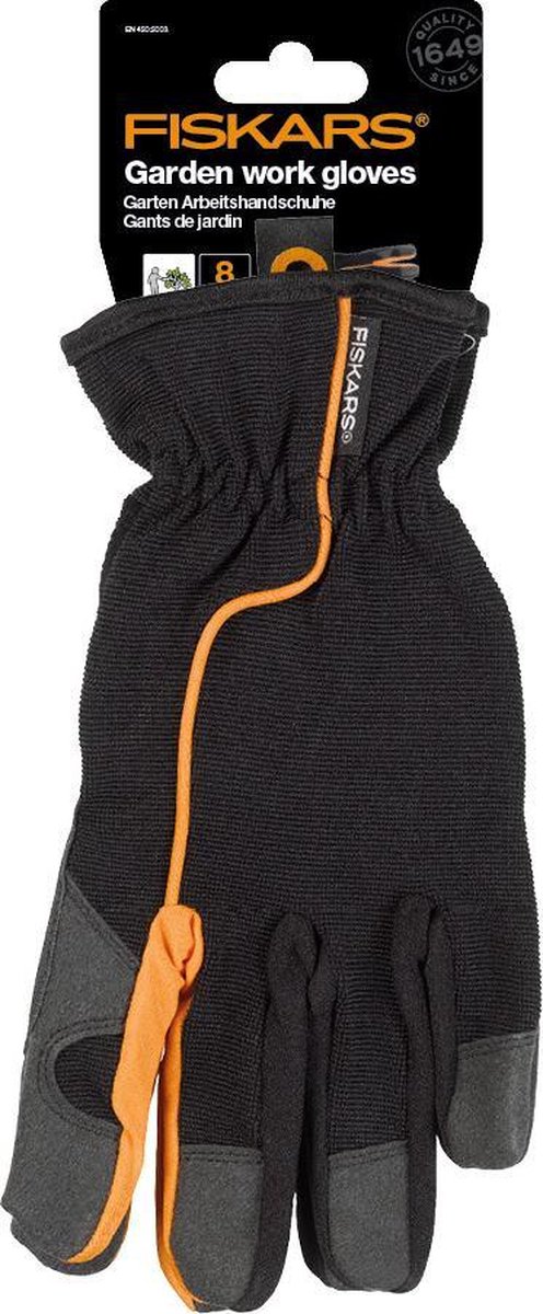 Fiskars Tuinhandschoen 1003478, Maat 8 / M - Zwart