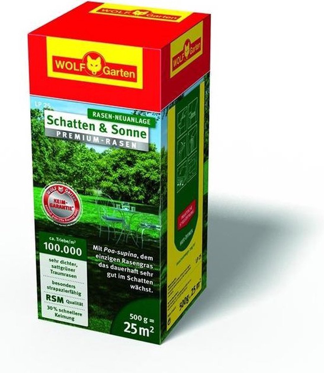 WOLF-Garten LP 25 Premium-Gazon schaduw en zon graszaden Geschikt voor 25 m²
