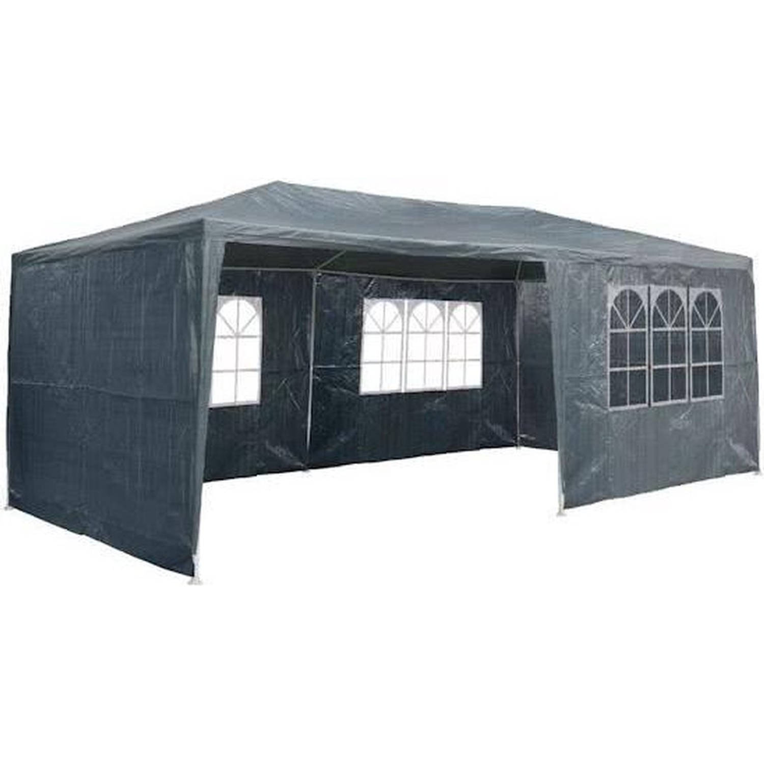 MaxxGarden Partytent - Paviljoen - 3x6m - Incl. Zijwanden - Waterdicht - Antraciet - Grijs