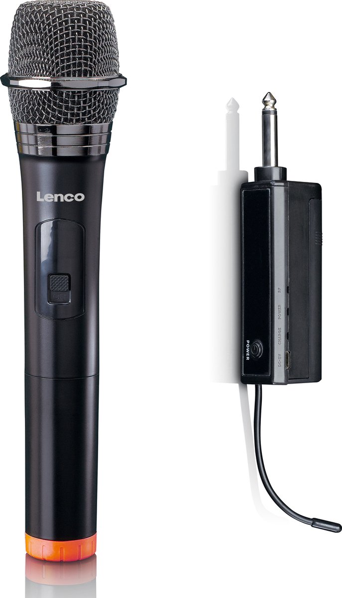 Lenco Draadloze Microfoon Met 6,3 Mm Ontvanger Mcw-011bk Zwart