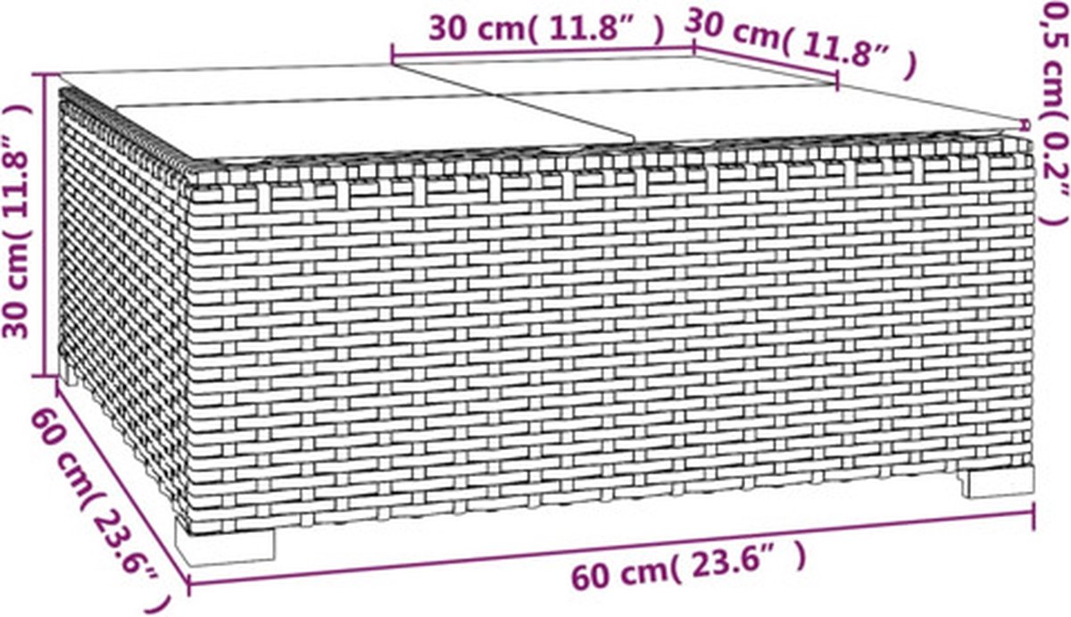 Vidaxl 3-delige Loungeset Met Kussens Poly Rattan - Zwart