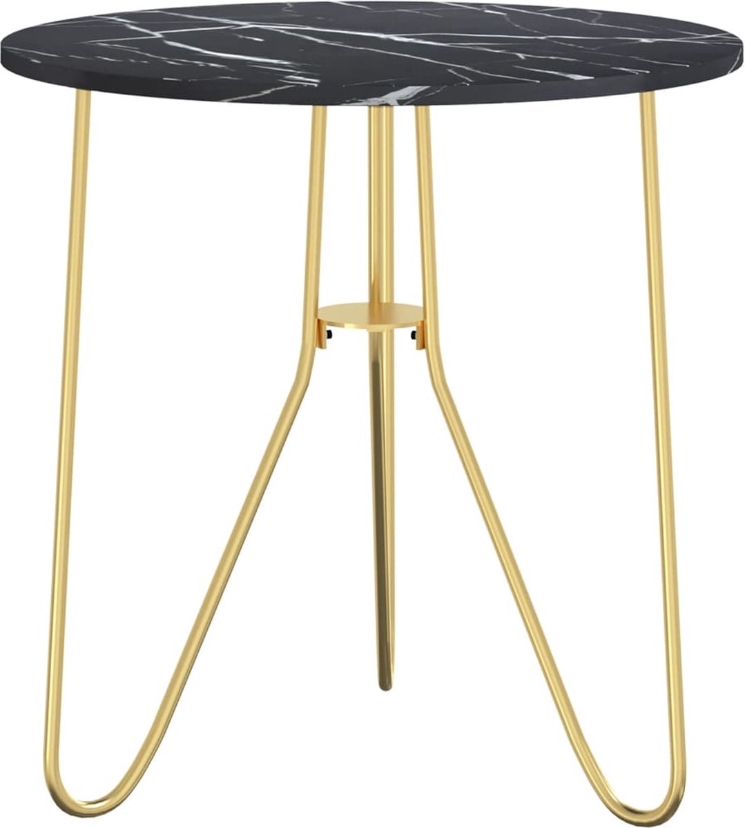 Vidaxl Salontafel 48 Cm Mdf En Ijzerkleurig En Zwartmarmer - Oro