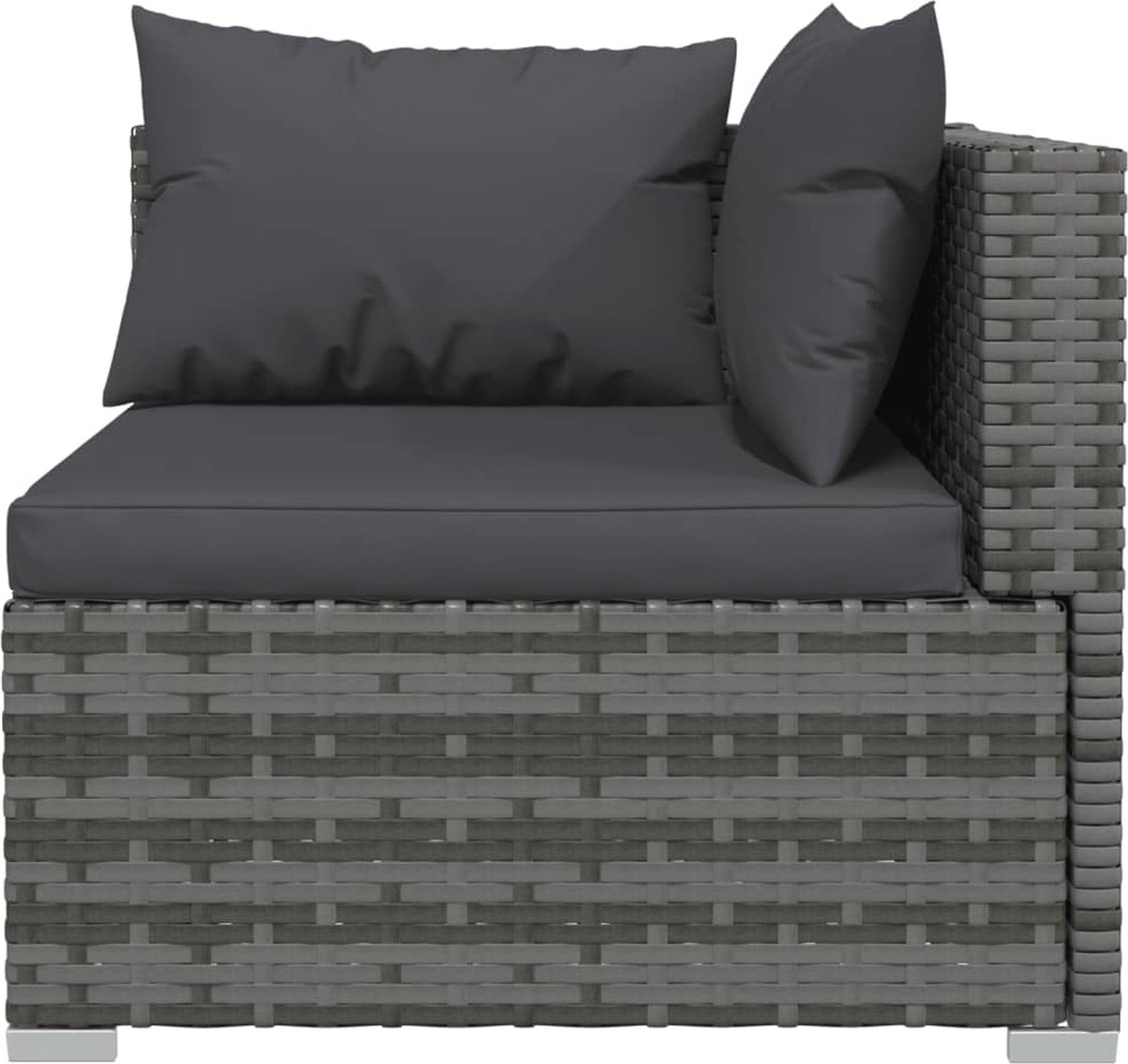 Vidaxl 6-delige Loungeset Met Kussens Poly Rattan - Grijs