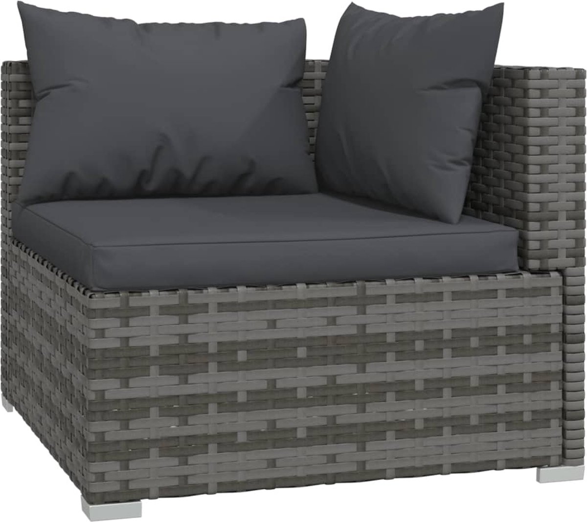 Vidaxl 6-delige Loungeset Met Kussens Poly Rattan - Grijs
