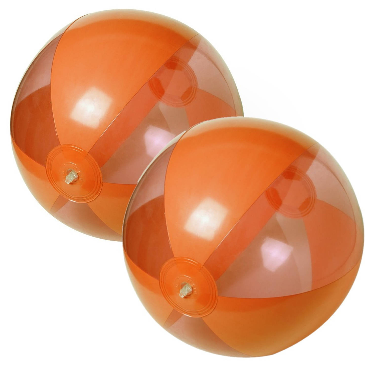 2x Stuks Opblaasbare Strandballen Plastic 28 Cm - Strandballen - Oranje