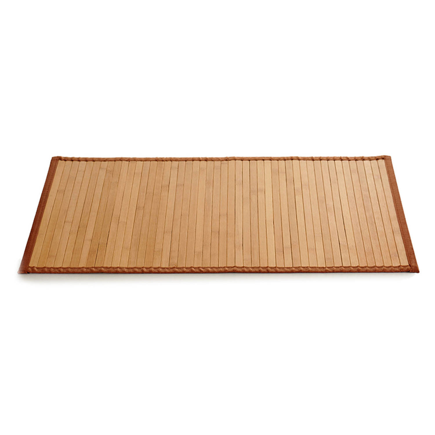 Giftdecor Badkamer Vloermat Anti-slip Lichte Bamboe 50 X 80 Cm Met Lichte Rand - Badmatjes - Bruin