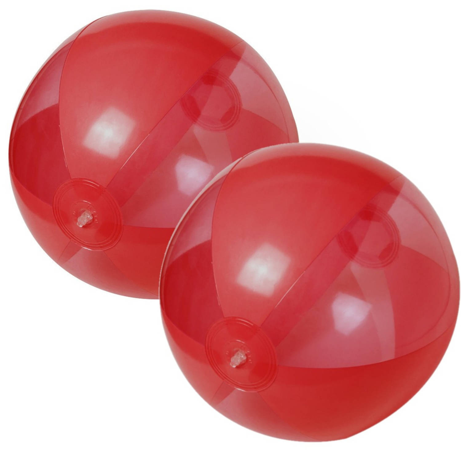 2x Stuks Opblaasbare Strandballen Plastic 28 Cm - Strandballen - Rood