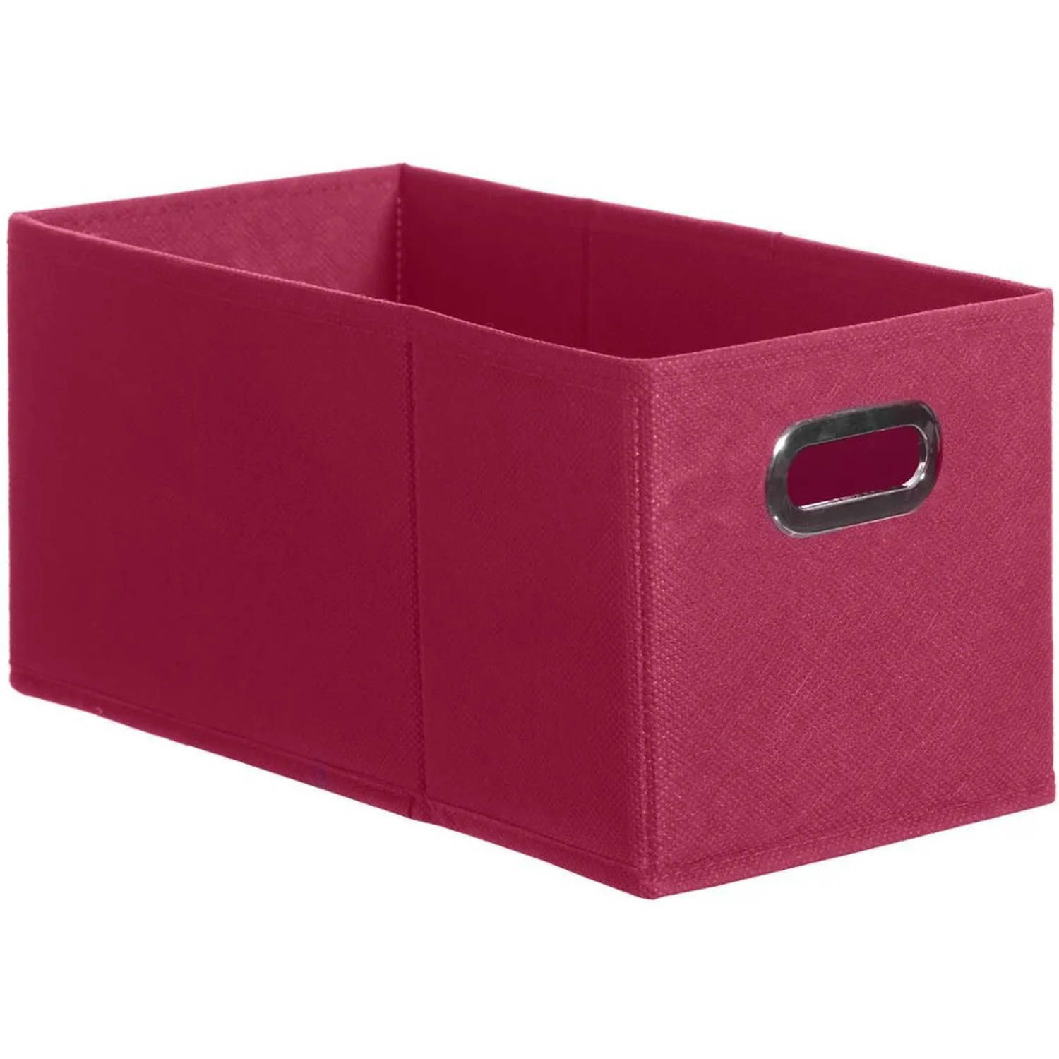 Opbergmand/kastmand 7 Liter Framboos Linnen 31 X 15 X 15 Cm - Opbergmanden - Roze