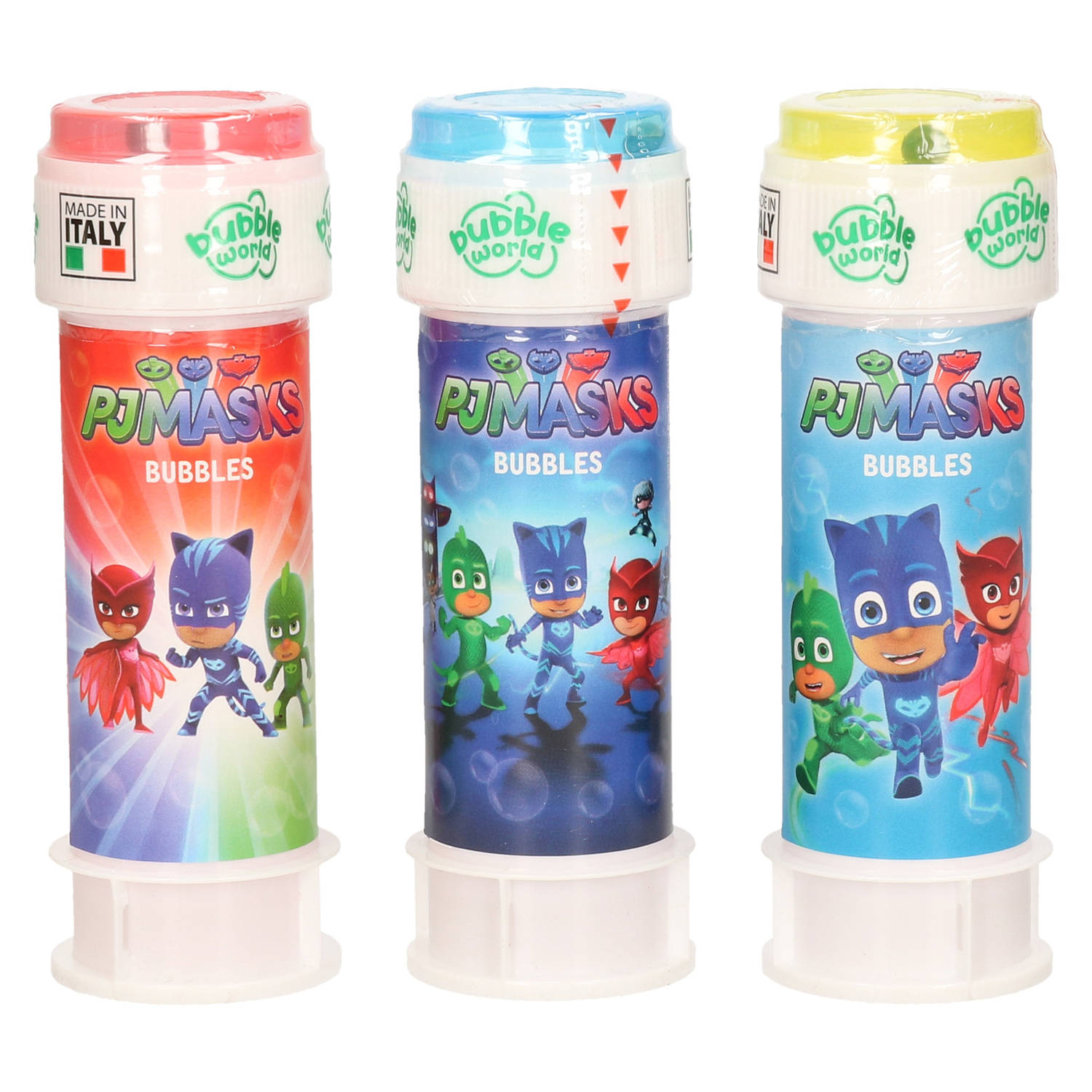 3x Disney Pj Masks Bellenblaas Flesjes Met Bal Spelletje In Dop 60 Ml Voor Kinderen - Bellenblaas